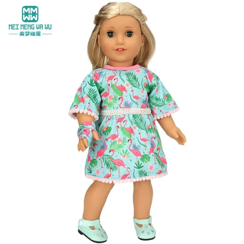 Kleidung für Puppen, Schleifenkleid, passend für 18–43 cm große Babyspielzeug-Neugeborenenpuppen und amerikanisches Puppenzubehör