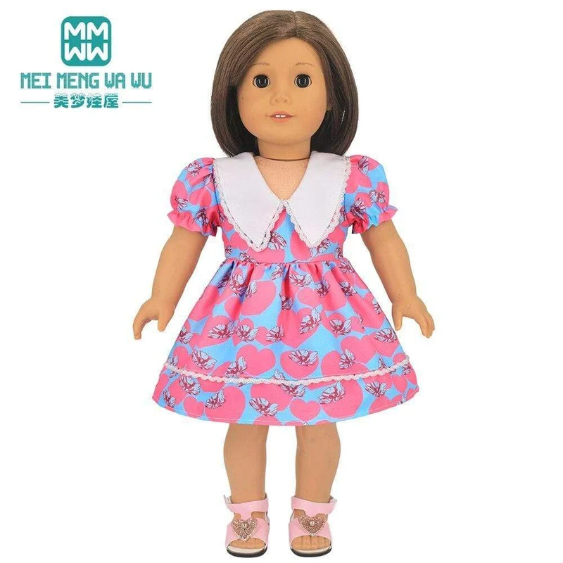 Kleidung für Puppen, Schleifenkleid, passend für 18–43 cm große Babyspielzeug-Neugeborenenpuppen und amerikanisches Puppenzubehör