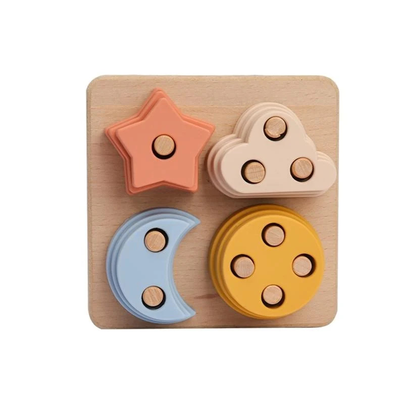 1 Set Nordic Style Silikon Sterne Mond Nesting Stapeln Bausteine ​​Spielzeug BPA Frei Baby Montessori Spiele Lernspielzeug Geschenke