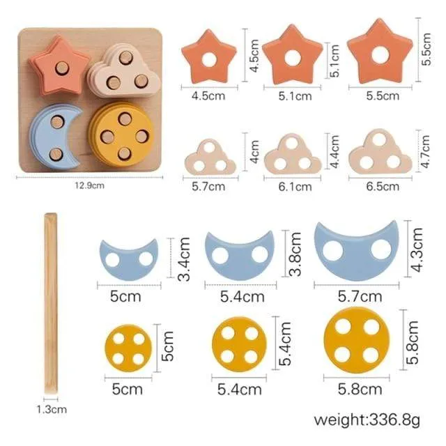 1 Set Nordic Style Silikon Sterne Mond Nesting Stapeln Bausteine ​​Spielzeug BPA Frei Baby Montessori Spiele Lernspielzeug Geschenke