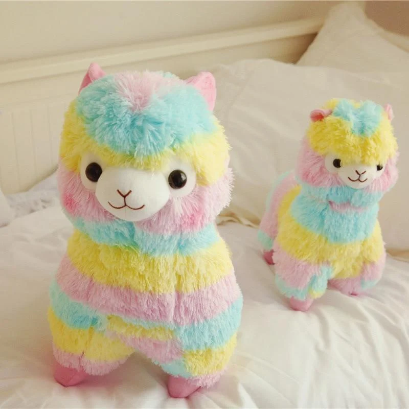 25 cm bunte Alpaka-Plüschpuppen, süße Baby-Tierpuppen, weiche Baumwolle, ausgestopfte Puppe, Plüschtiere für zu Hause, Schlafkamerad, ausgestopftes Plüschspielzeug