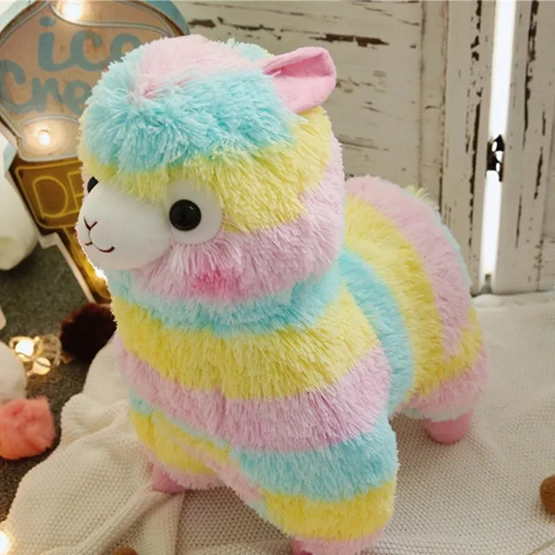 25 cm bunte Alpaka-Plüschpuppen, süße Baby-Tierpuppen, weiche Baumwolle, ausgestopfte Puppe, Plüschtiere für zu Hause, Schlafkamerad, ausgestopftes Plüschspielzeug