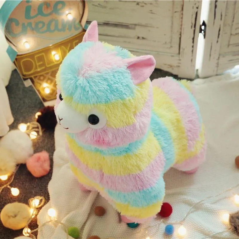 25 cm bunte Alpaka-Plüschpuppen, süße Baby-Tierpuppen, weiche Baumwolle, ausgestopfte Puppe, Plüschtiere für zu Hause, Schlafkamerad, ausgestopftes Plüschspielzeug