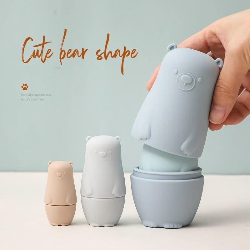 Kleiner Bär Matroschka Spielzeug Montessori Spielzeug Silikon Baby Beißring Silikon Russian Nesting Dolls Lernspielzeug Kinder Spielzeug
