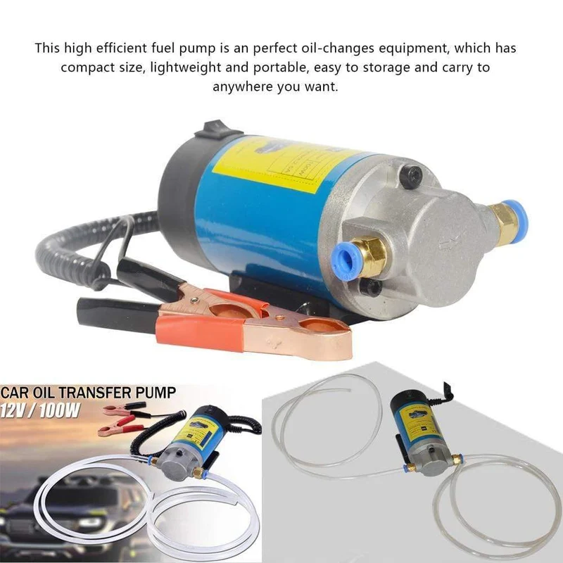 Tragbare 12-V-Öltransferpumpe, 1–4 l/min, Extraktionsflüssigkeitsabsaugung, elektrische Wechsel-Kraftstoffpumpe, Siphon-Werkzeug für Autos, Motorräder, Boote