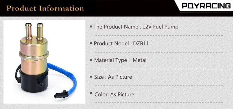 Motorrad-Kraftstoffpumpe, 12 V Kraftstoffpumpe für CBR600F CBR600F2 CBR600F3 CBR600F4 1987–2000 PQY-DZB11