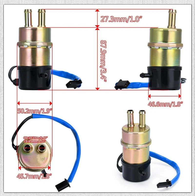 Motorrad-Kraftstoffpumpe, 12 V Kraftstoffpumpe für CBR600F CBR600F2 CBR600F3 CBR600F4 1987–2000 PQY-DZB11