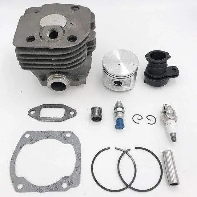 Kettensägenmotor Motorteile 50mm Zylinder Kolben Ansaugkrümmer Dekompressionsventil Kit für HUSQVARNA 365 371 372 XP 362