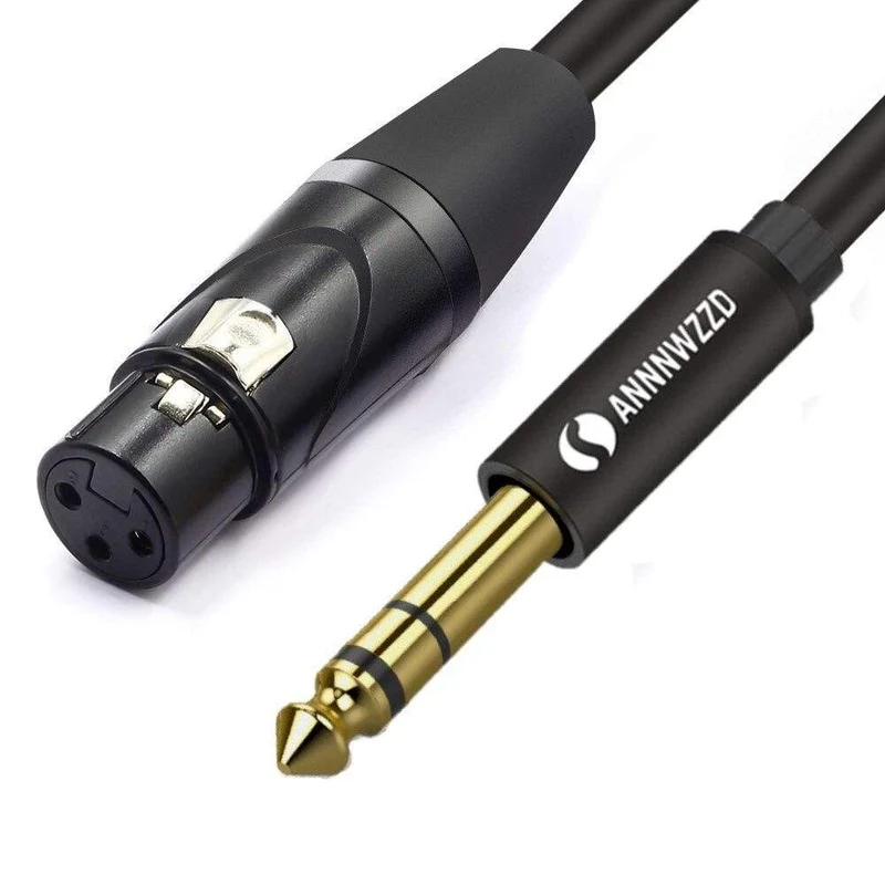 6.35 mm Klinke auf XLR-Kabel, männlich auf weiblich, professionelles Audiokabel, 1 m, 2 m, 3 m, 5 m, für Mikrofone, Lautsprecher, Soundkonsolen, Verstärker