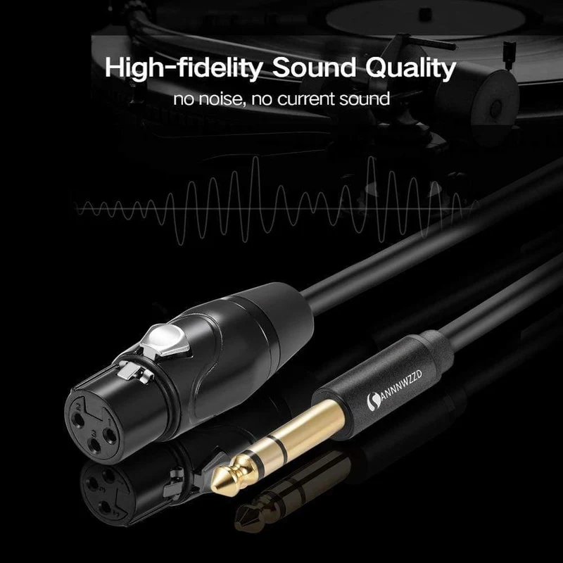 6.35 mm Klinke auf XLR-Kabel, männlich auf weiblich, professionelles Audiokabel, 1 m, 2 m, 3 m, 5 m, für Mikrofone, Lautsprecher, Soundkonsolen, Verstärker