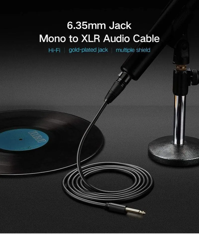 6.35 mm Klinke auf XLR-Kabel, männlich auf weiblich, professionelles Audiokabel, 1 m, 2 m, 3 m, 5 m, für Mikrofone, Lautsprecher, Soundkonsolen, Verstärker