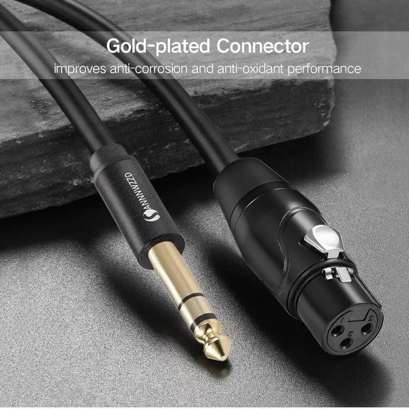 6.35 mm Klinke auf XLR-Kabel, männlich auf weiblich, professionelles Audiokabel, 1 m, 2 m, 3 m, 5 m, für Mikrofone, Lautsprecher, Soundkonsolen, Verstärker