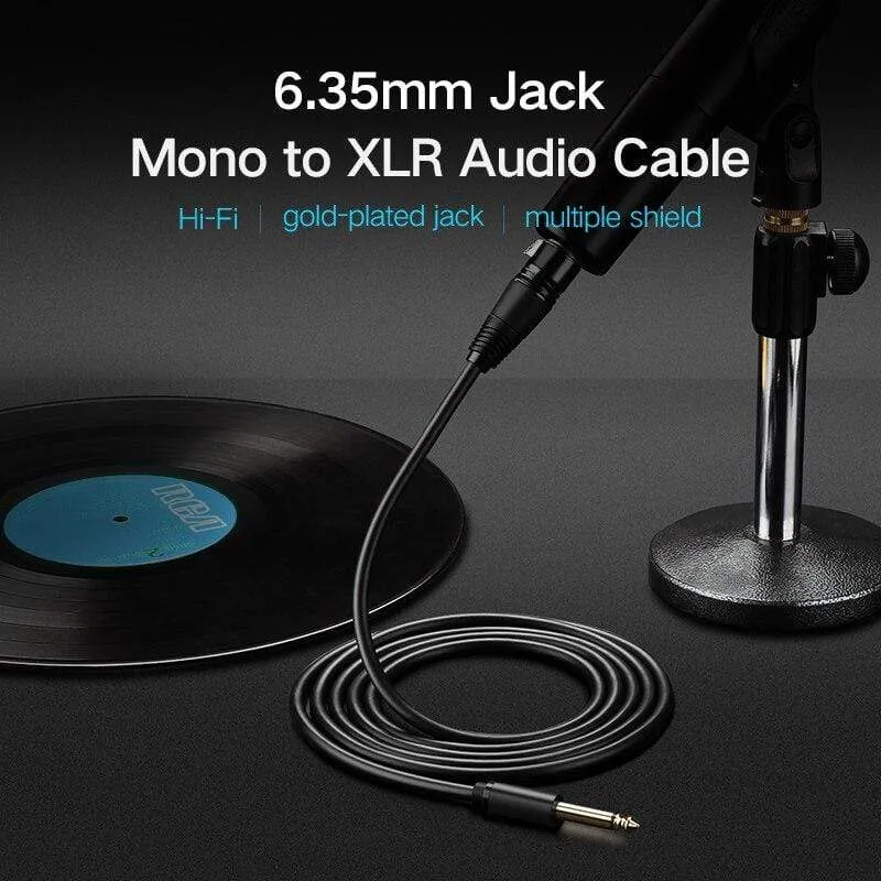 6.35 mm Klinke auf XLR-Kabel, männlich auf weiblich, professionelles Audiokabel, 1 m, 2 m, 3 m, 5 m, für Mikrofone, Lautsprecher, Soundkonsolen, Verstärker