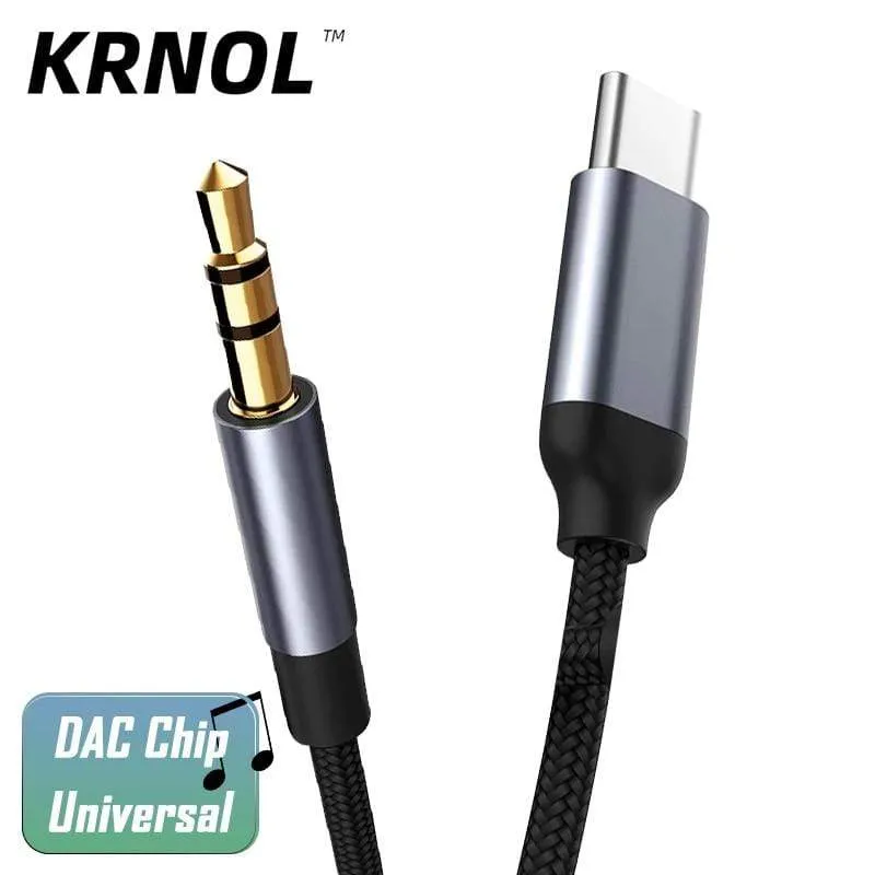 USB Typ C auf 3.5 mm Klinke AUX-Kabel DAC Typ C Audiokabel für Autolautsprecher Kopfhörer Tipo C Hilfsadapter Cabo 0.5 m 1 m 1.5 m