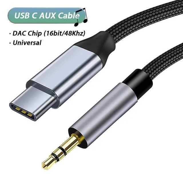 USB Typ C auf 3.5 mm Klinke AUX-Kabel DAC Typ C Audiokabel für Autolautsprecher Kopfhörer Tipo C Hilfsadapter Cabo 0.5 m 1 m 1.5 m