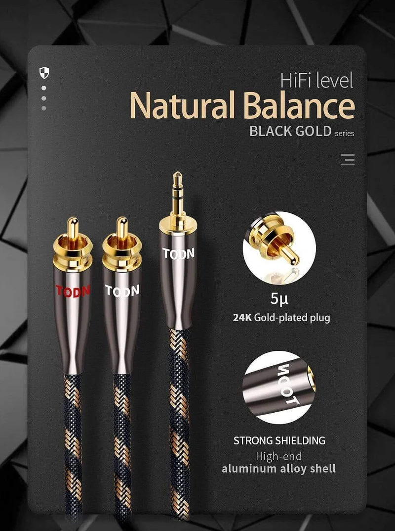 TODN RCA Kabel HiFi Stereo 3.5mm zu 2RCA Audio Kabel AUX RCA Jack 3.5 für Verstärker Audio Heimkino kabel RCA ZU