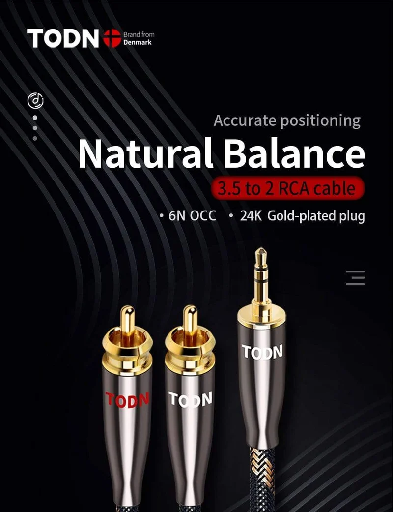 TODN RCA Kabel HiFi Stereo 3.5mm zu 2RCA Audio Kabel AUX RCA Jack 3.5 für Verstärker Audio Heimkino kabel RCA ZU