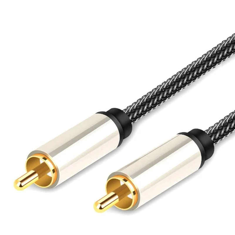 Digitales RCA-zu-RCA-Stecker-Koaxial-Koax-Audiokabel, TV-Subwoofer-Kabel, vergoldetes High-Fidelity-Koaxial-Koax-Audiokabel