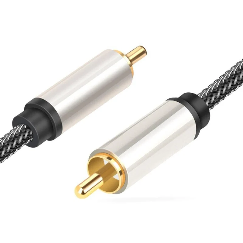Digitales RCA-zu-RCA-Stecker-Koaxial-Koax-Audiokabel, TV-Subwoofer-Kabel, vergoldetes High-Fidelity-Koaxial-Koax-Audiokabel