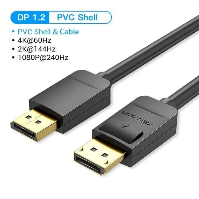 Vention DisplayPort 1.4 Kabel 8K 60Hz 4K HDR 165Hz DisplayPort Audiokabel für Video PC Laptop TV DisplayPort 1.4 DP Kabel 1.2