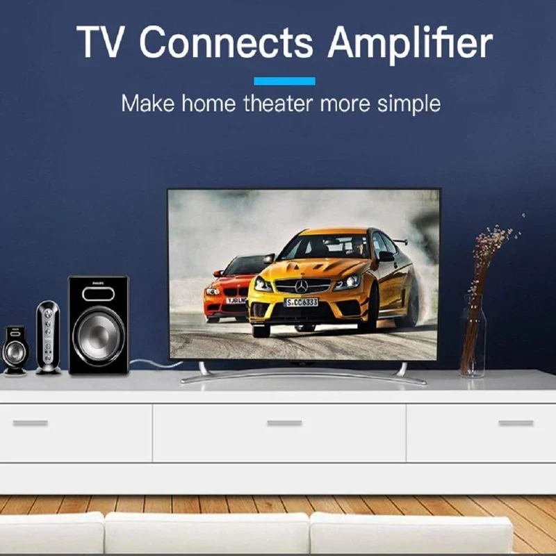 Cinch-Kabel, 3.5-mm-Buchse auf 2 Cinch-Aux-Kabel, 3.5 mm auf 2 Cinch-Adapter, Splitter-Audiokabel für TV-Box, Audio, Heimkino, Lautsprecherkabel