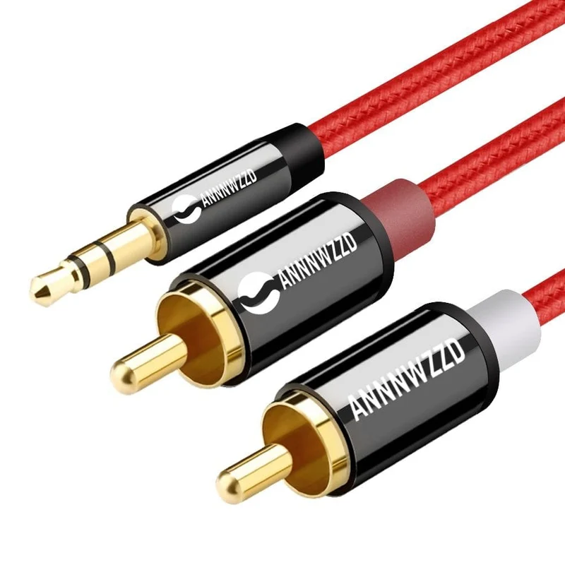 Cinch-Kabel, 3.5-mm-Buchse auf 2 Cinch-Aux-Kabel, 3.5 mm auf 2 Cinch-Adapter, Splitter-Audiokabel für TV-Box, Audio, Heimkino, Lautsprecherkabel