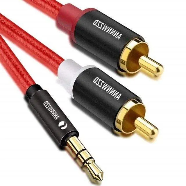 Cinch-Kabel, 3.5-mm-Buchse auf 2 Cinch-Aux-Kabel, 3.5 mm auf 2 Cinch-Adapter, Splitter-Audiokabel für TV-Box, Audio, Heimkino, Lautsprecherkabel