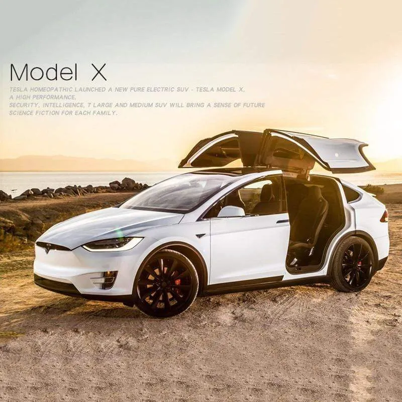Diecast Modellautos 1:32 Legierung Tesla MODEL X Miniatur Maßstab Metall Fahrzeuge für Kinder Sammlung Jungen Geschenke Weihnachtsspielzeug