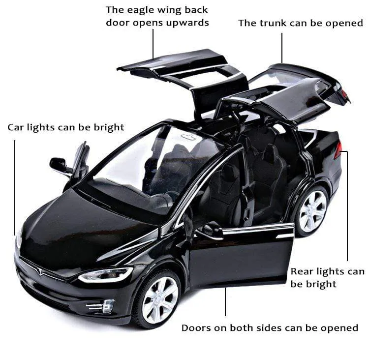 Diecast Modellautos 1:32 Legierung Tesla MODEL X Miniatur Maßstab Metall Fahrzeuge für Kinder Sammlung Jungen Geschenke Weihnachtsspielzeug