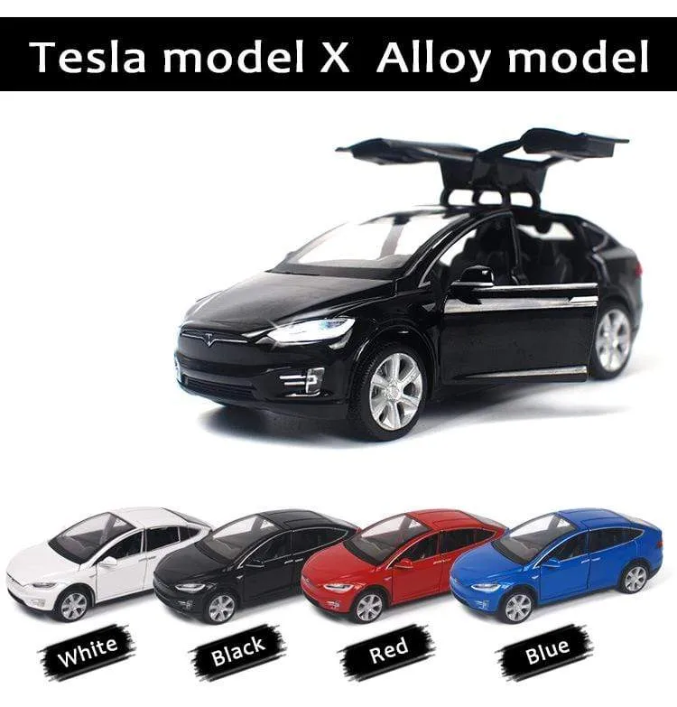 Diecast Modellautos 1:32 Legierung Tesla MODEL X Miniatur Maßstab Metall Fahrzeuge für Kinder Sammlung Jungen Geschenke Weihnachtsspielzeug