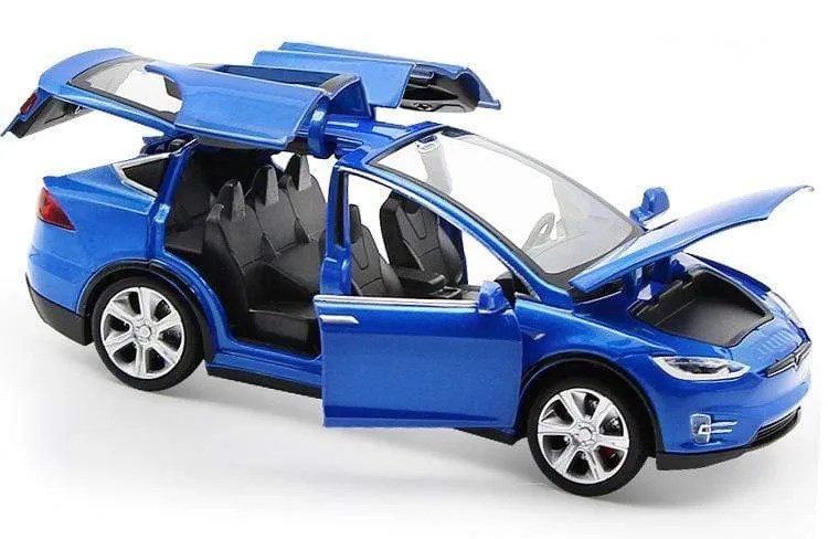 Diecast Modellautos 1:32 Legierung Tesla MODEL X Miniatur Maßstab Metall Fahrzeuge für Kinder Sammlung Jungen Geschenke Weihnachtsspielzeug