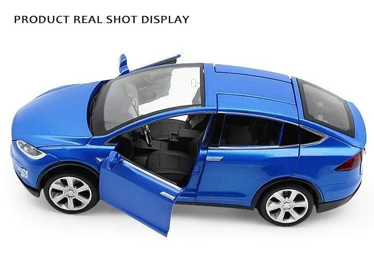 Diecast Modellautos 1:32 Legierung Tesla MODEL X Miniatur Maßstab Metall Fahrzeuge für Kinder Sammlung Jungen Geschenke Weihnachtsspielzeug