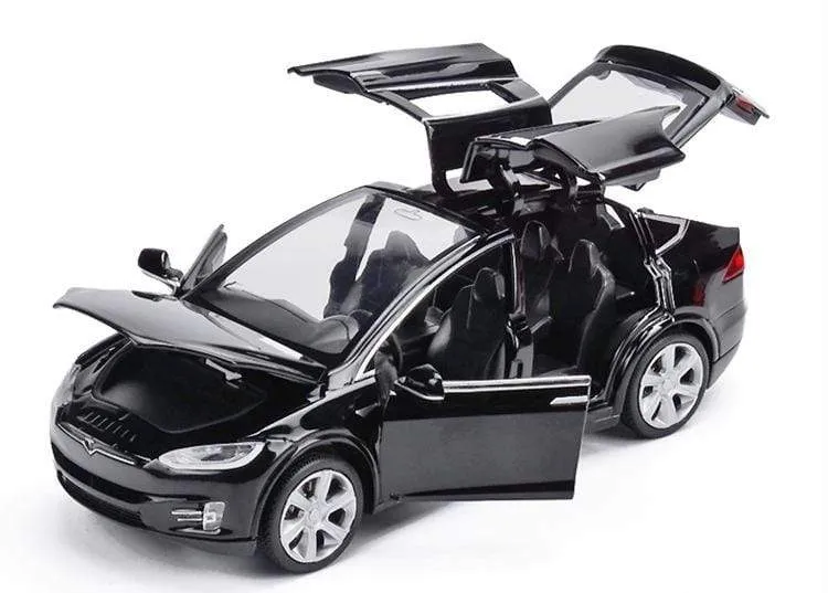 Diecast Modellautos 1:32 Legierung Tesla MODEL X Miniatur Maßstab Metall Fahrzeuge für Kinder Sammlung Jungen Geschenke Weihnachtsspielzeug