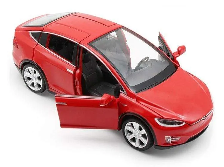 Diecast Modellautos 1:32 Legierung Tesla MODEL X Miniatur Maßstab Metall Fahrzeuge für Kinder Sammlung Jungen Geschenke Weihnachtsspielzeug