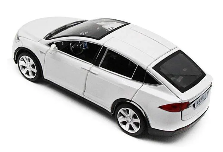 Diecast Modellautos 1:32 Legierung Tesla MODEL X Miniatur Maßstab Metall Fahrzeuge für Kinder Sammlung Jungen Geschenke Weihnachtsspielzeug