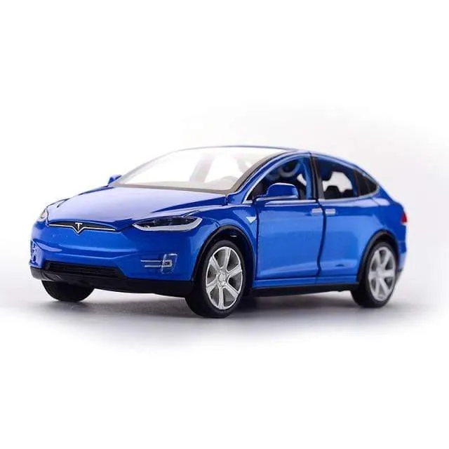 Diecast Modellautos 1:32 Legierung Tesla MODEL X Miniatur Maßstab Metall Fahrzeuge für Kinder Sammlung Jungen Geschenke Weihnachtsspielzeug