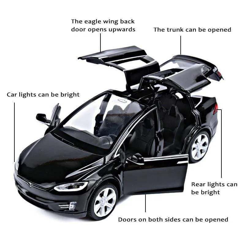 Diecast Modellautos 1:32 Legierung Tesla MODEL X Miniatur Maßstab Metall Fahrzeuge für Kinder Sammlung Jungen Geschenke Weihnachtsspielzeug