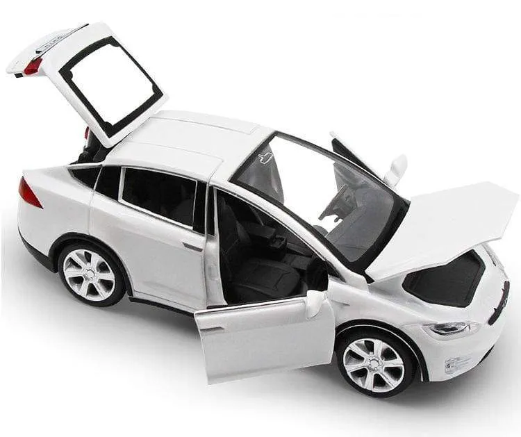 Diecast Modellautos 1:32 Legierung Tesla MODEL X Miniatur Maßstab Metall Fahrzeuge für Kinder Sammlung Jungen Geschenke Weihnachtsspielzeug
