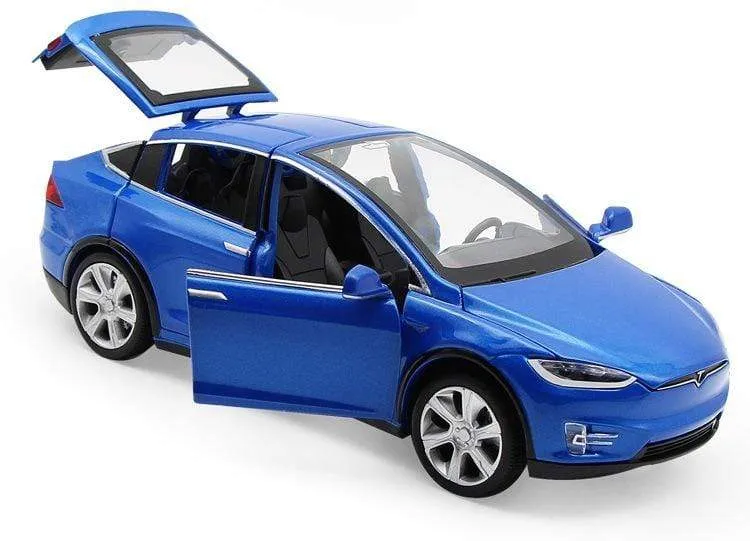 Diecast Modellautos 1:32 Legierung Tesla MODEL X Miniatur Maßstab Metall Fahrzeuge für Kinder Sammlung Jungen Geschenke Weihnachtsspielzeug