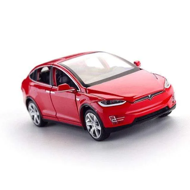 Diecast Modellautos 1:32 Legierung Tesla MODEL X Miniatur Maßstab Metall Fahrzeuge für Kinder Sammlung Jungen Geschenke Weihnachtsspielzeug