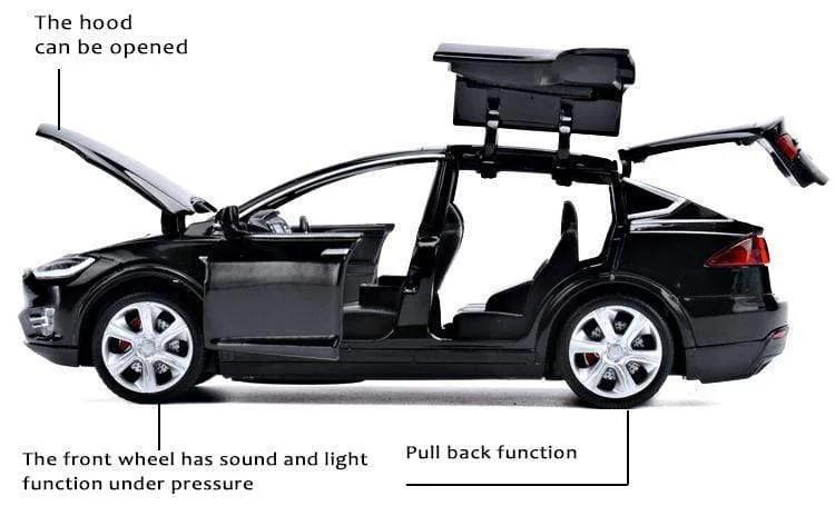 Diecast Modellautos 1:32 Legierung Tesla MODEL X Miniatur Maßstab Metall Fahrzeuge für Kinder Sammlung Jungen Geschenke Weihnachtsspielzeug