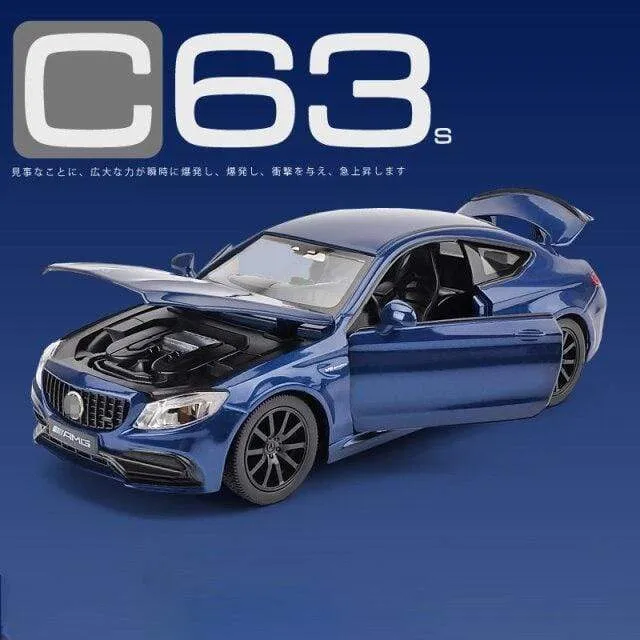 1:32 AMGC63S C63S Coupé Automodell aus Legierung, Druckguss und Spielzeugfahrzeug, Automodellsammlung aus Metall, hohe Simulation, Ton und Licht, Kindergeschenk