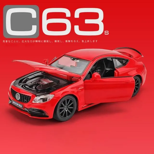 1:32 AMGC63S C63S Coupé Automodell aus Legierung, Druckguss und Spielzeugfahrzeug, Automodellsammlung aus Metall, hohe Simulation, Ton und Licht, Kindergeschenk