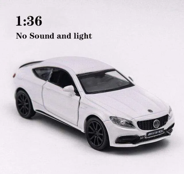 1:32 AMGC63S C63S Coupé Automodell aus Legierung, Druckguss und Spielzeugfahrzeug, Automodellsammlung aus Metall, hohe Simulation, Ton und Licht, Kindergeschenk
