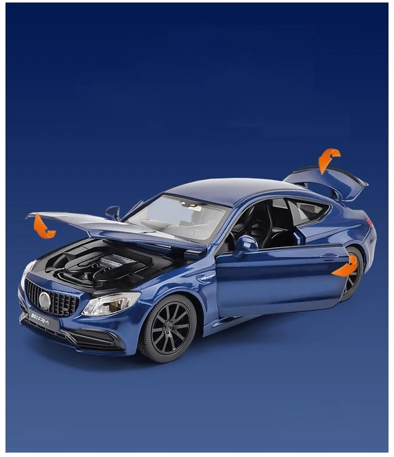 1:32 AMGC63S C63S Coupé Automodell aus Legierung, Druckguss und Spielzeugfahrzeug, Automodellsammlung aus Metall, hohe Simulation, Ton und Licht, Kindergeschenk