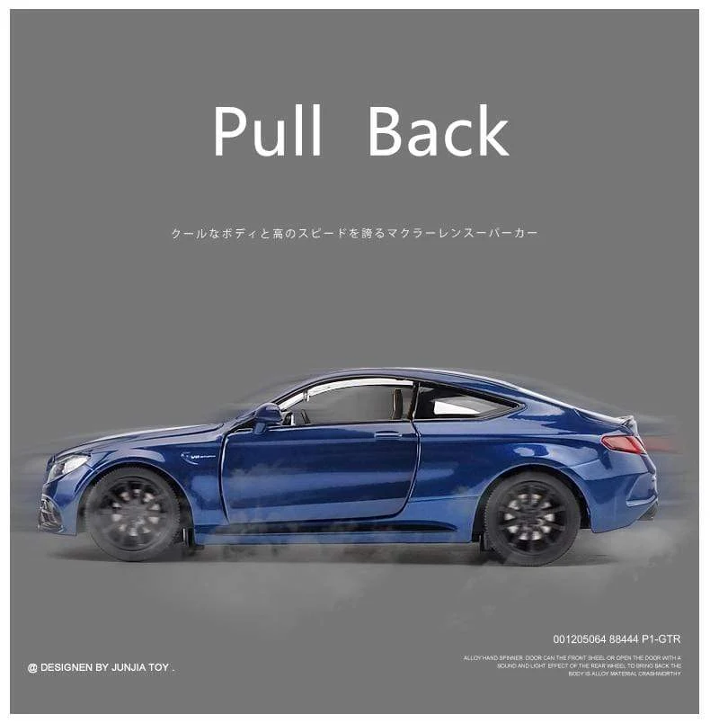 1:32 AMGC63S C63S Coupé Automodell aus Legierung, Druckguss und Spielzeugfahrzeug, Automodellsammlung aus Metall, hohe Simulation, Ton und Licht, Kindergeschenk