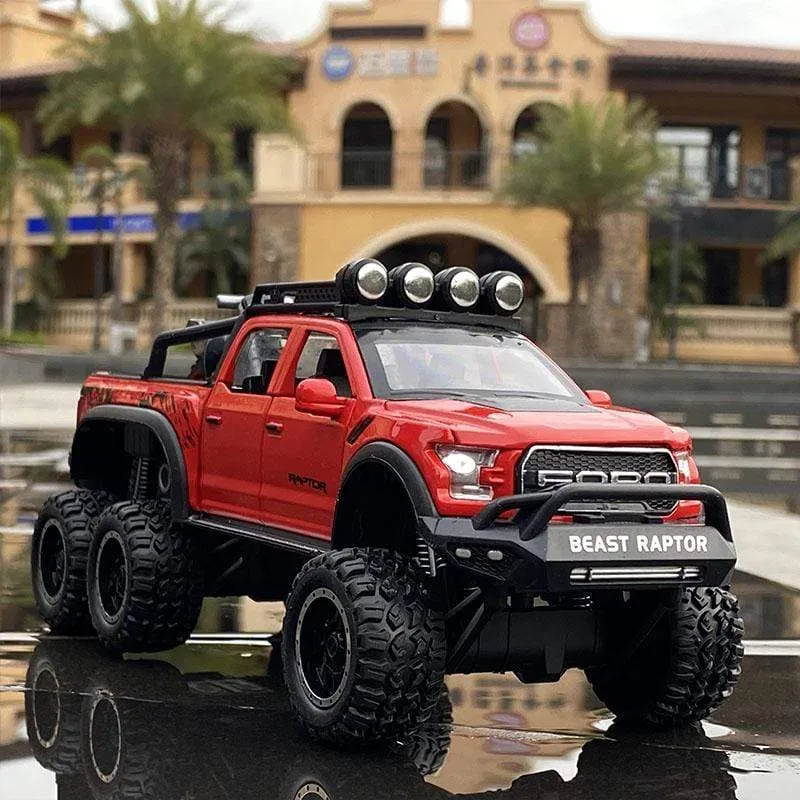 1/28 Ford Raptor F150 Legierung Auto Modifiziertes Geländewagen Modell Diecast & Spielzeug Fahrzeuge Metall Auto Modell Sammlung Kinder Spielzeug Geschenk