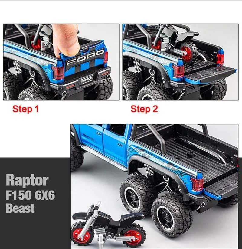 1/28 Ford Raptor F150 Legierung Auto Modifiziertes Geländewagen Modell Diecast & Spielzeug Fahrzeuge Metall Auto Modell Sammlung Kinder Spielzeug Geschenk