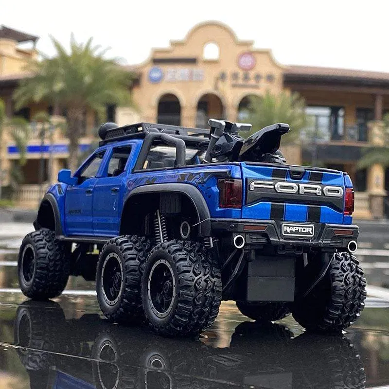 1/28 Ford Raptor F150 Legierung Auto Modifiziertes Geländewagen Modell Diecast & Spielzeug Fahrzeuge Metall Auto Modell Sammlung Kinder Spielzeug Geschenk