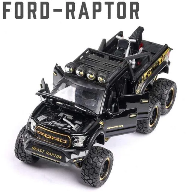 1/28 Ford Raptor F150 Legierung Auto Modifiziertes Geländewagen Modell Diecast & Spielzeug Fahrzeuge Metall Auto Modell Sammlung Kinder Spielzeug Geschenk
